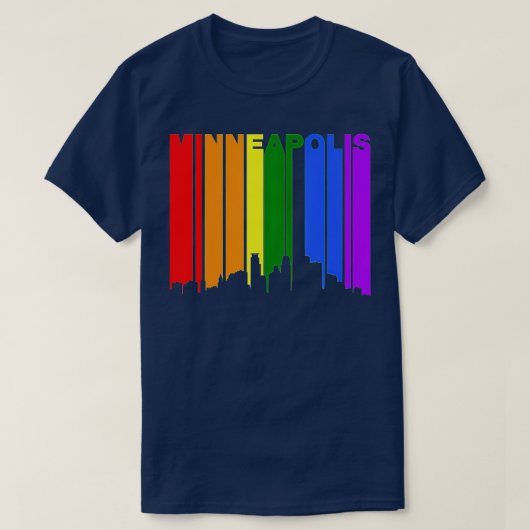 Minneapolis Minnesota LGBTQ Gay Pride Rainbow Skyl T-shirt (Design voorkant)