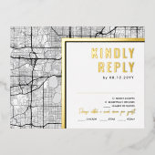 Minneapolis, Minnesota Love Locator | RSVP-antwoor Folie Uitnodiging Briefkaart (Voorkant)