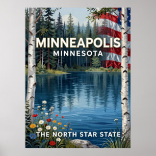 Minneapolis Minnesota Meren Stad Erfgoed Poster