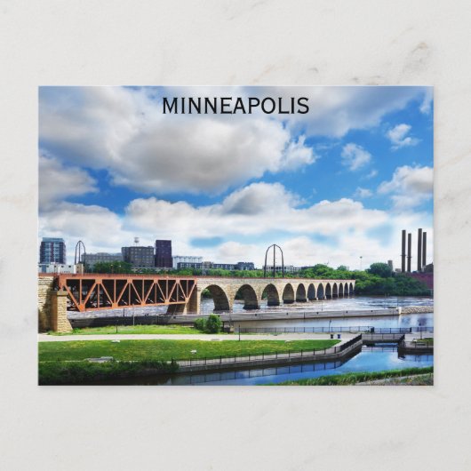 Minneapolis Minnesota Mississippi Briefkaart (Voorkant)