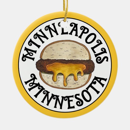 Minneapolis Minnesota MN Juicy Lucy Cheese Burger Keramisch Ornament (Voorkant)