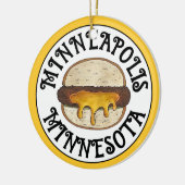 Minneapolis Minnesota MN Juicy Lucy Cheese Burger Keramisch Ornament (Links)
