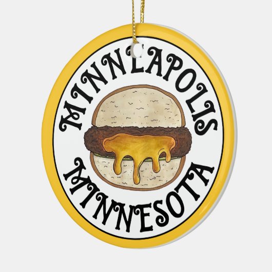 Minneapolis Minnesota MN Juicy Lucy Cheese Burger Keramisch Ornament (Links)