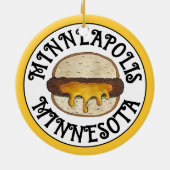 Minneapolis Minnesota MN Juicy Lucy Cheese Burger Keramisch Ornament (Achterkant)
