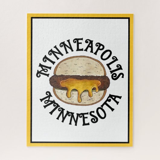 Minneapolis Minnesota MN Juicy Lucy Cheese Burger Legpuzzel (Verticaal)