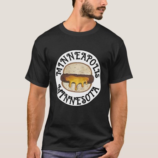 Minneapolis Minnesota MN Juicy Lucy Cheese Burger T-shirt (Voorkant)