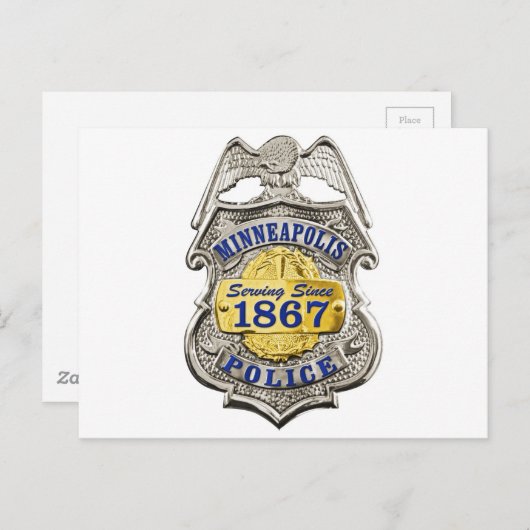Minneapolis Minnesota Politiebadge Briefkaart (Voorkant / Achterkant)