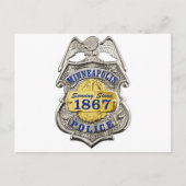 Minneapolis Minnesota Politiebadge Briefkaart (Voorkant)