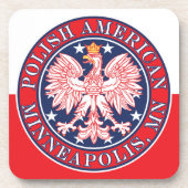 Minneapolis Minnesota Poolse adelaar Bier Onderzetter (Voorkant)