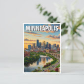 Minneapolis Minnesota Reizen Briefkaart (Staand voorkant)
