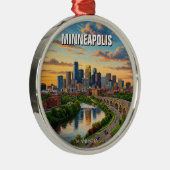 Minneapolis Minnesota Reizen Metalen Ornament (Rechts)