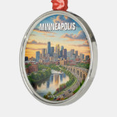 Minneapolis Minnesota Reizen Metalen Ornament (Links)