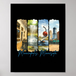 Minneapolis Minnesota Reizen Trip Borstelstreek S Poster