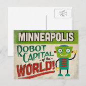Minneapolis Minnesota Robot - Funny  Briefkaart (Voorkant / Achterkant)