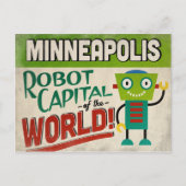 Minneapolis Minnesota Robot - Funny  Briefkaart (Voorkant)