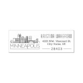 Minneapolis, Minnesota Skyline | Aangepast adres Zelfinktende Stempel (Design)