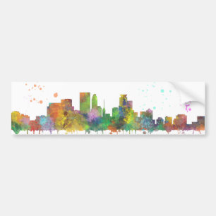 MINNEAPOLIS, MINNESOTA SKYLINE - AUTO Bumper Stick Bumpersticker
