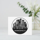 Minneapolis Minnesota Skyline Briefkaart (Staand voorkant)