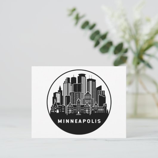 Minneapolis Minnesota Skyline Briefkaart (Staand voorkant)