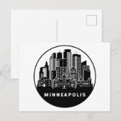 Minneapolis Minnesota Skyline Briefkaart (Voorkant / Achterkant)