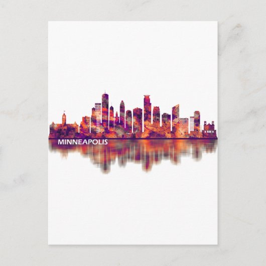 Minneapolis Minnesota Skyline Feestdagenkaart (Voorkant)