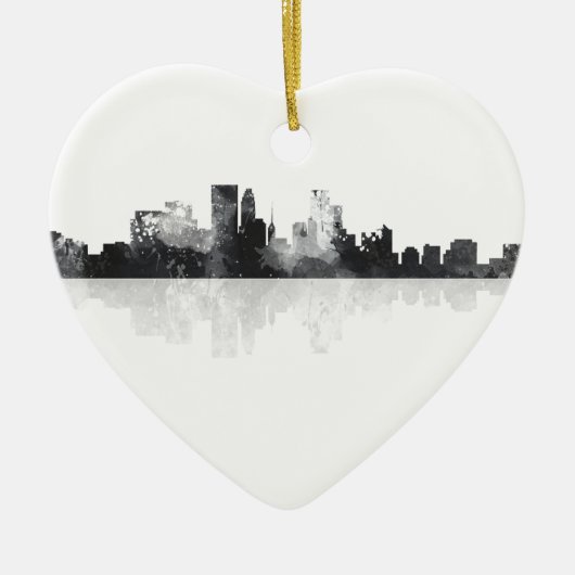 MINNEAPOLIS, MINNESOTA SKYLINE KERAMISCH ORNAMENT (Voorkant)
