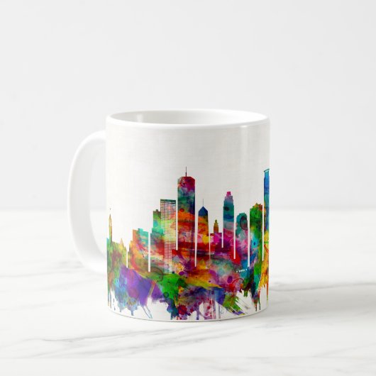 Minneapolis Minnesota Skyline Koffiemok (Voorkant links)