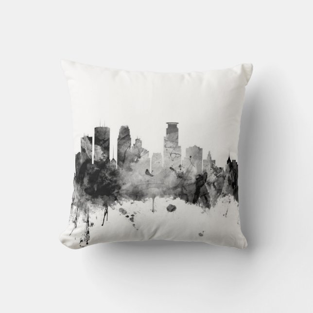 Minneapolis Minnesota Skyline Kussen (Voorkant)
