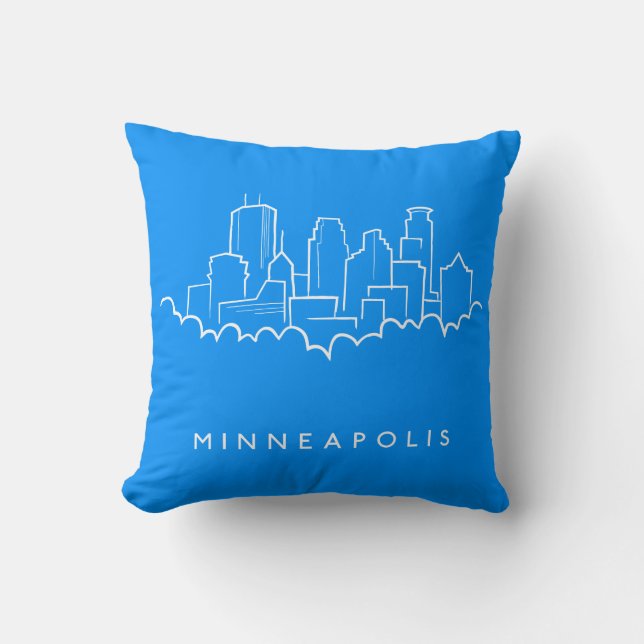 Minneapolis, Minnesota Skyline Kussen (Voorkant)