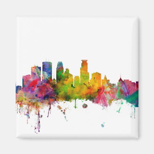 Minneapolis Minnesota Skyline Magneet (Voorkant)