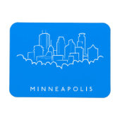 Minneapolis, Minnesota Skyline Magneet (Horizontaal)