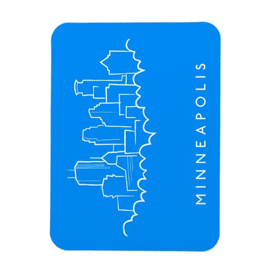 Minneapolis, Minnesota Skyline Magneet (Verticaal)