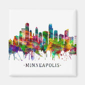 Minneapolis Minnesota Skyline Magneet (Voorkant)