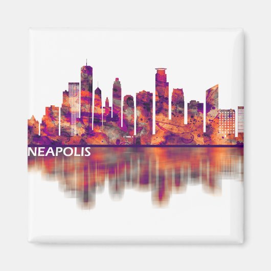 Minneapolis Minnesota Skyline Magneet (Voorkant)