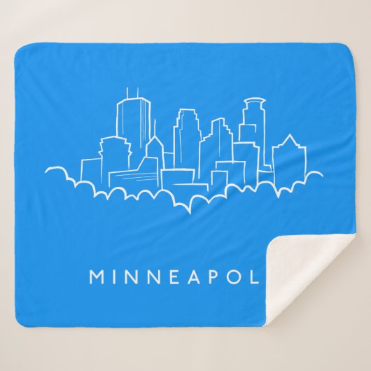 Minneapolis, Minnesota Skyline Sherpa Deken (Voorkant (horizontaal))