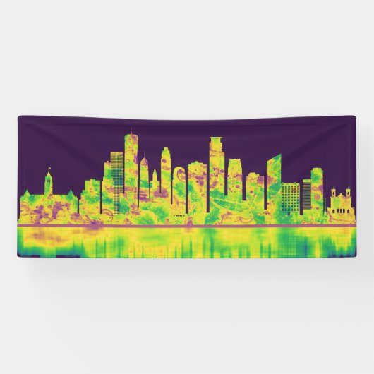 Minneapolis Minnesota Skyline Spandoek (Horizontaal)
