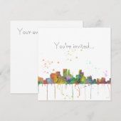 MINNEAPOLIS, MINNESOTA SKYLINE - Uitnodiging (Voorkant / Achterkant)