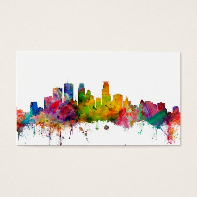 Minneapolis Minnesota Skyline Visitekaartjes (Voorkant)
