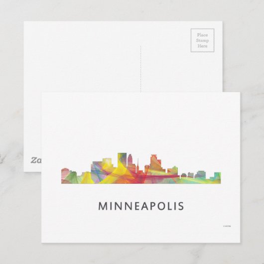 MINNEAPOLIS, MINNESOTA SKYLINE WB1 - BRIEFKAART (Voorkant / Achterkant)