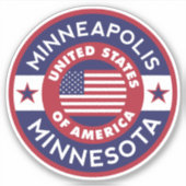 MINNEAPOLIS, Minnesota Sticker (Voorkant)