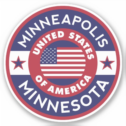 MINNEAPOLIS, Minnesota Sticker (Voorkant)