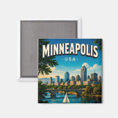 Minneapolis Minnesota Stone Arch Bridge Magneet (Voorkant / Achterkant)
