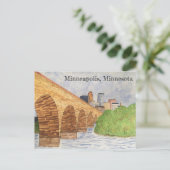 Minneapolis, Minnesota Stone Arch Bridge Post Card Briefkaart (Staand voorkant)