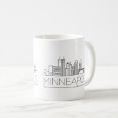 Minneapolis, Minnesota Stylized Skyline Koffiemok (Voorkant rechts)