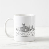 Minneapolis, Minnesota Stylized Skyline Koffiemok (Links)