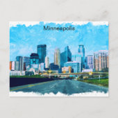 Minneapolis Minnesota Travel Skyline Briefkaart (Voorkant)