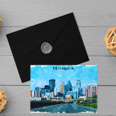 Minneapolis Minnesota Travel Skyline Briefkaart
