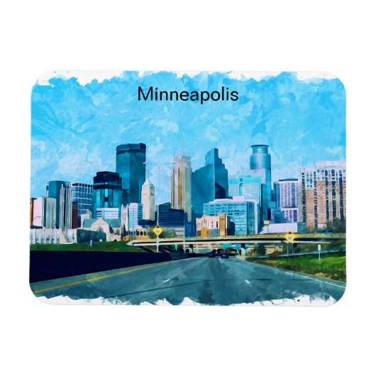 Minneapolis Minnesota Travel Skyline Magneet (Horizontaal)