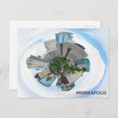 Minneapolis Minnesota Unique City Skyline Travel Briefkaart (Voorkant / Achterkant)
