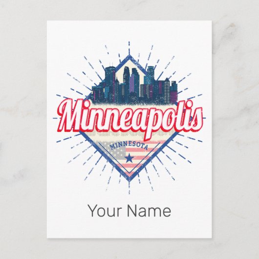 Minneapolis Minnesota USA Skyline Verenigde Staten Briefkaart (Voorkant)